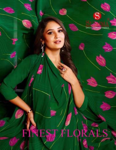 SUSHMA FINEST FLORALS 22001A TO 22004D DESIGNER PRINTED SAREE WHOLESALER IN INDIA